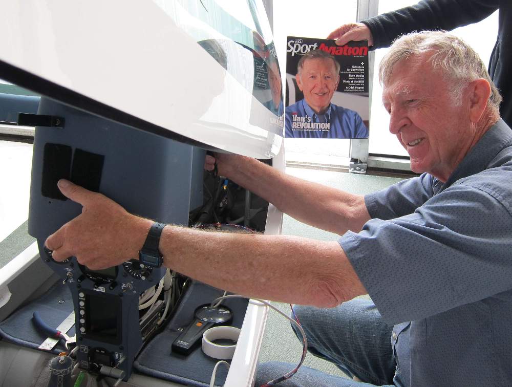 Dick VanGrunsven installing his PowerFLARM