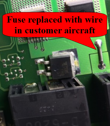 Fuse replaced with wire